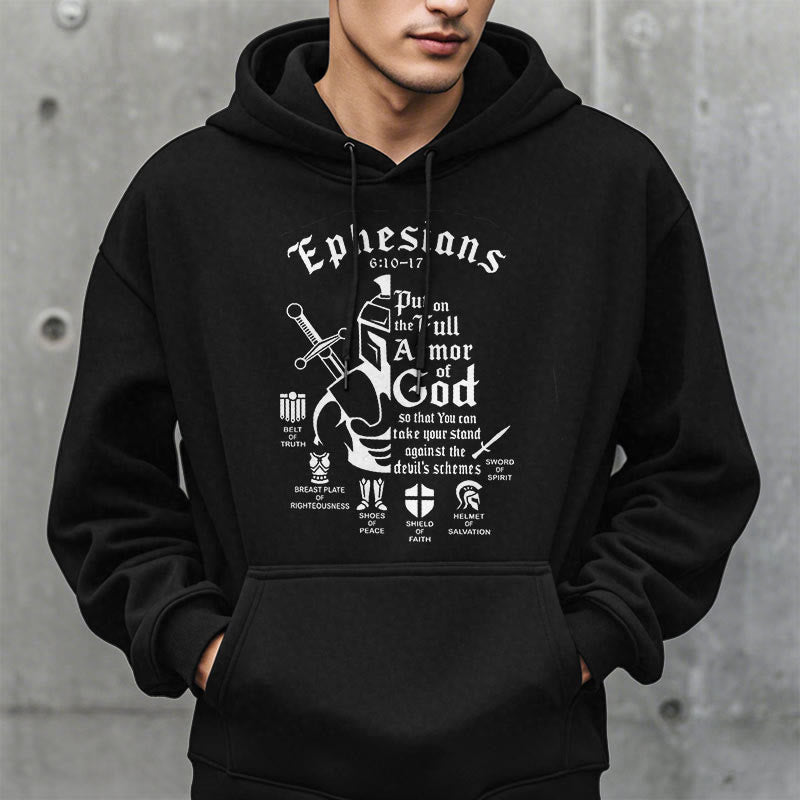 Christiandiscipleshop Quotation Style Full Armor of God Fleece Lined Polyester Hoodie