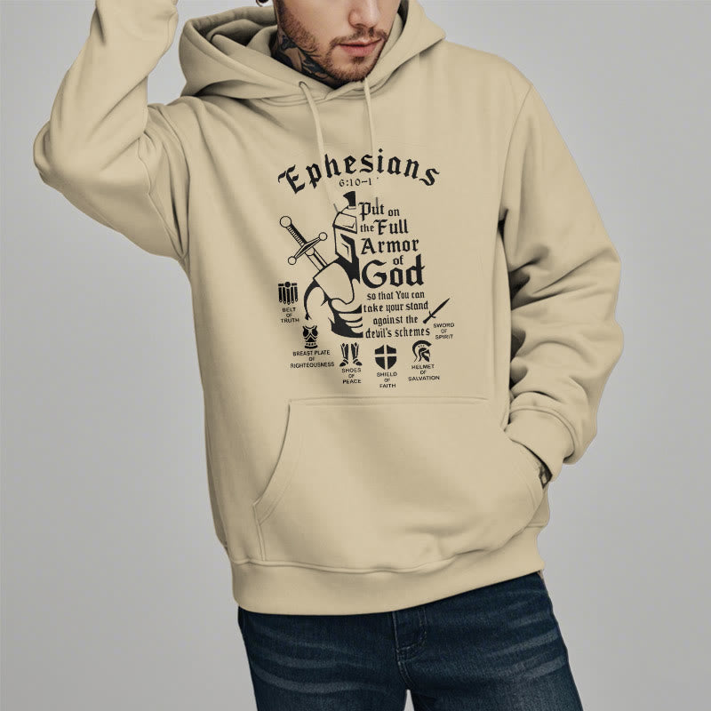 Christiandiscipleshop Quotation Style Full Armor of God Fleece Lined Polyester Hoodie