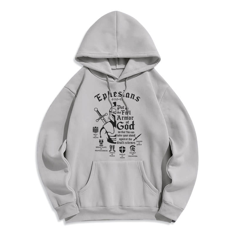 Christiandiscipleshop Quotation Style Full Armor of God Fleece Lined Polyester Hoodie