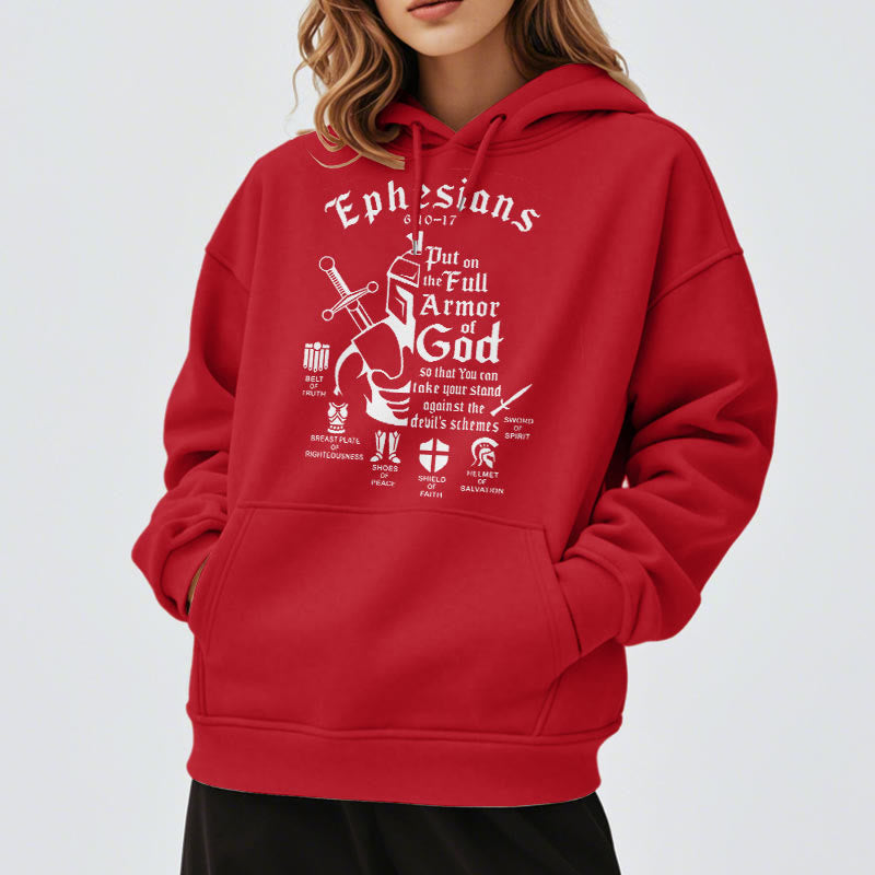 Christiandiscipleshop Quotation Style Full Armor of God Fleece Lined Polyester Hoodie