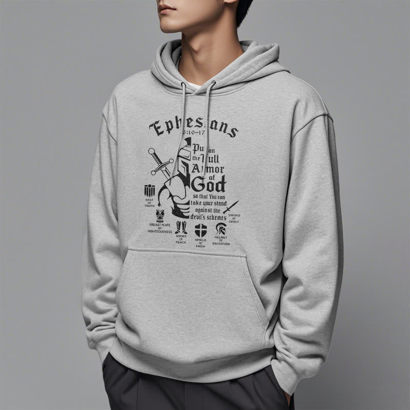 Christiandiscipleshop Quotation Style Full Armor of God Fleece Lined Polyester Hoodie