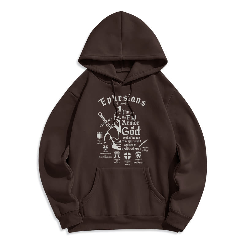 Christiandiscipleshop Quotation Style Full Armor of God Fleece Lined Polyester Hoodie