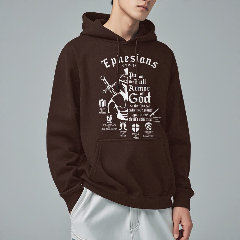 Christiandiscipleshop Quotation Style Full Armor of God Fleece Lined Polyester Hoodie