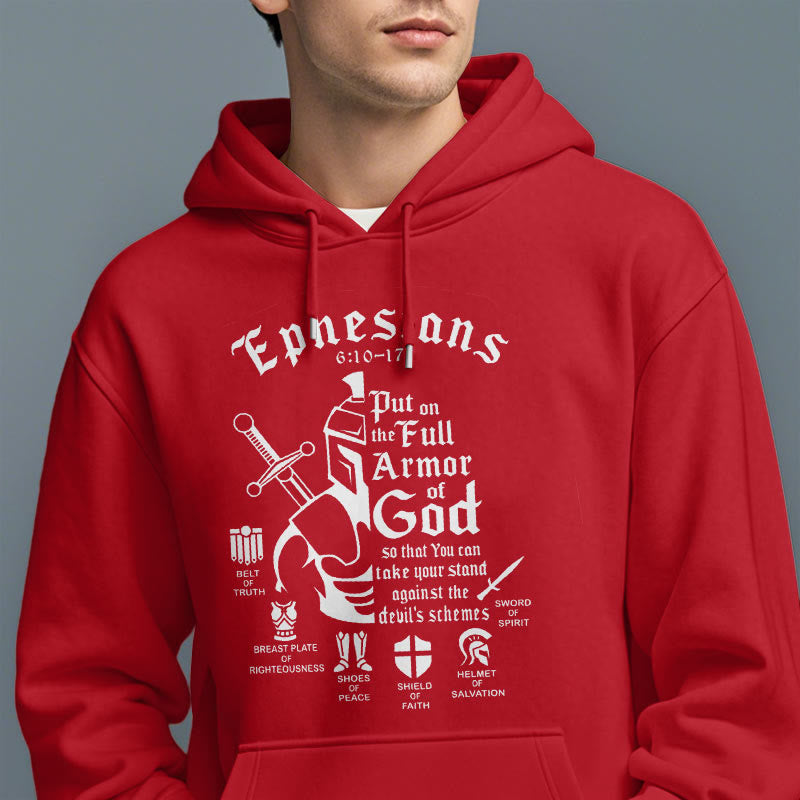 Christiandiscipleshop Quotation Style Full Armor of God Fleece Lined Polyester Hoodie
