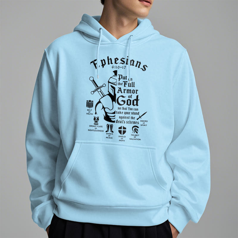 Christiandiscipleshop Quotation Style Full Armor of God Fleece Lined Polyester Hoodie