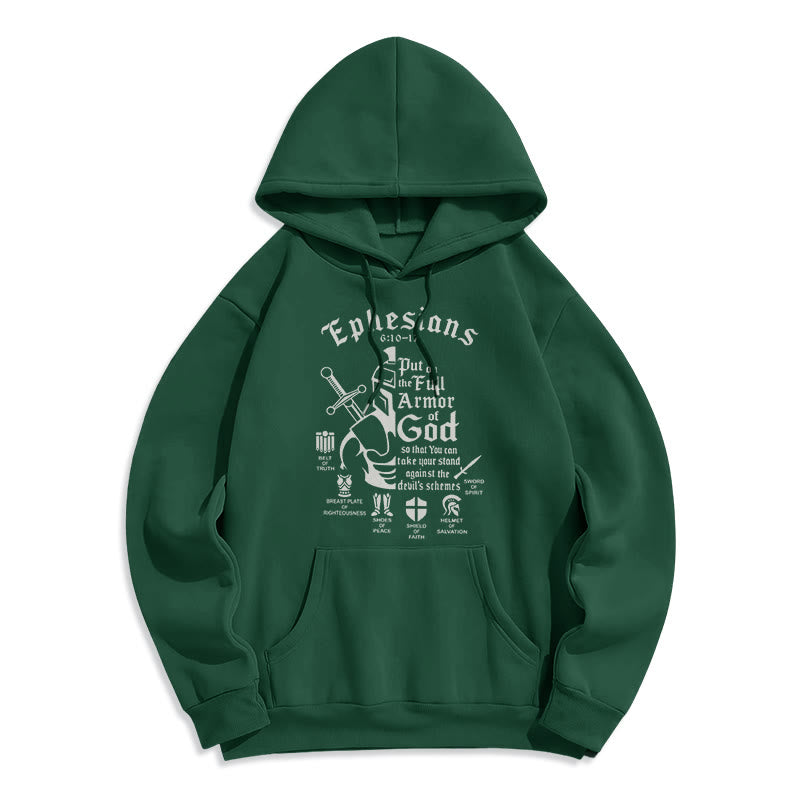 Christiandiscipleshop Quotation Style Full Armor of God Fleece Lined Polyester Hoodie
