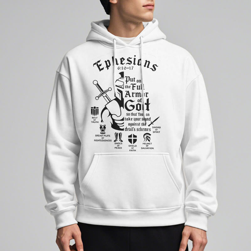 Christiandiscipleshop Quotation Style Full Armor of God Fleece Lined Polyester Hoodie
