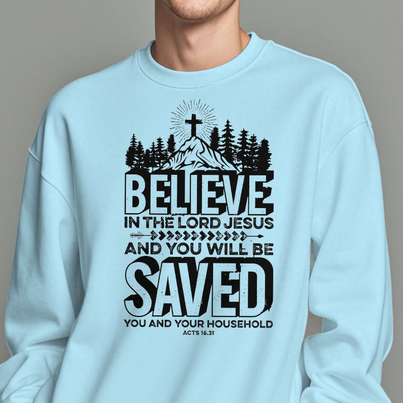 christiandiscipleshop Modern Style Believe In The Jesus Lord Fleece Lined Polyester Sweatshirt