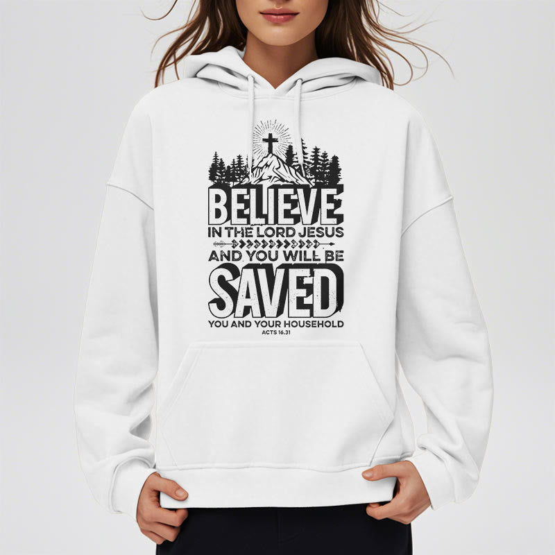 christiandiscipleshop Modern Style Believe In The Jesus Lord Fleece Lined Polyester Hoodie