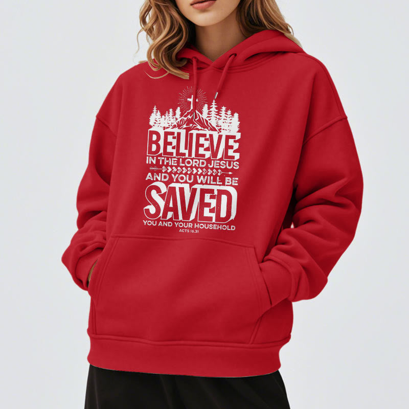 christiandiscipleshop Modern Style Believe In The Jesus Lord Fleece Lined Polyester Hoodie