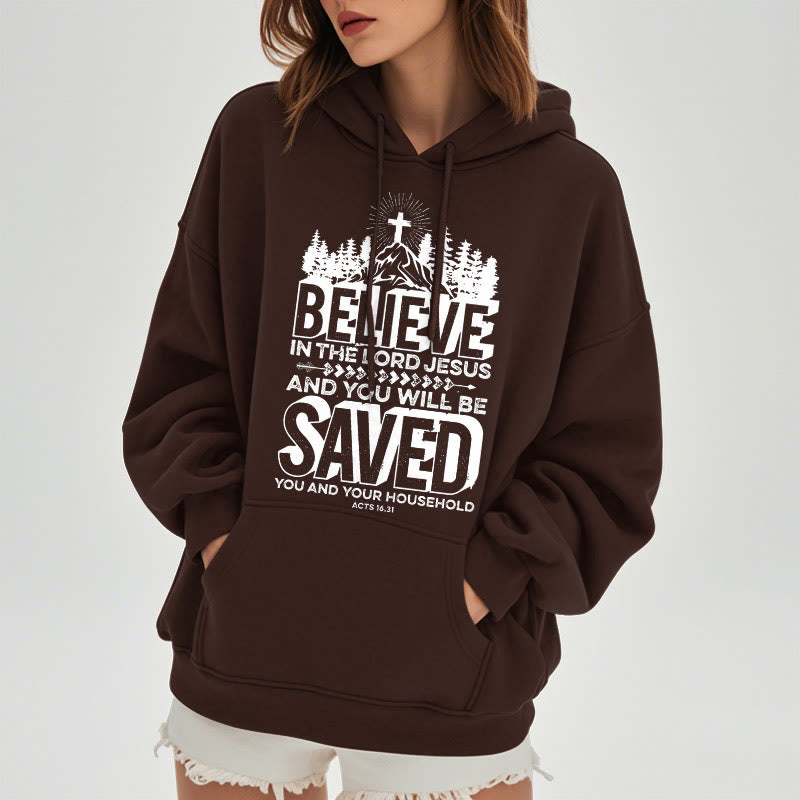 christiandiscipleshop Modern Style Believe In The Jesus Lord Fleece Lined Polyester Hoodie