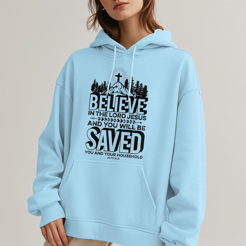 christiandiscipleshop Modern Style Believe In The Jesus Lord Fleece Lined Polyester Hoodie