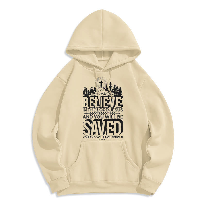 christiandiscipleshop Modern Style Believe In The Jesus Lord Fleece Lined Polyester Hoodie