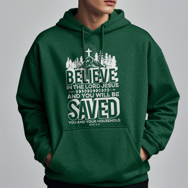 christiandiscipleshop Modern Style Believe In The Jesus Lord Fleece Lined Polyester Hoodie