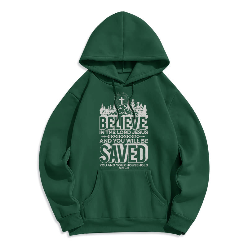 christiandiscipleshop Modern Style Believe In The Jesus Lord Fleece Lined Polyester Hoodie