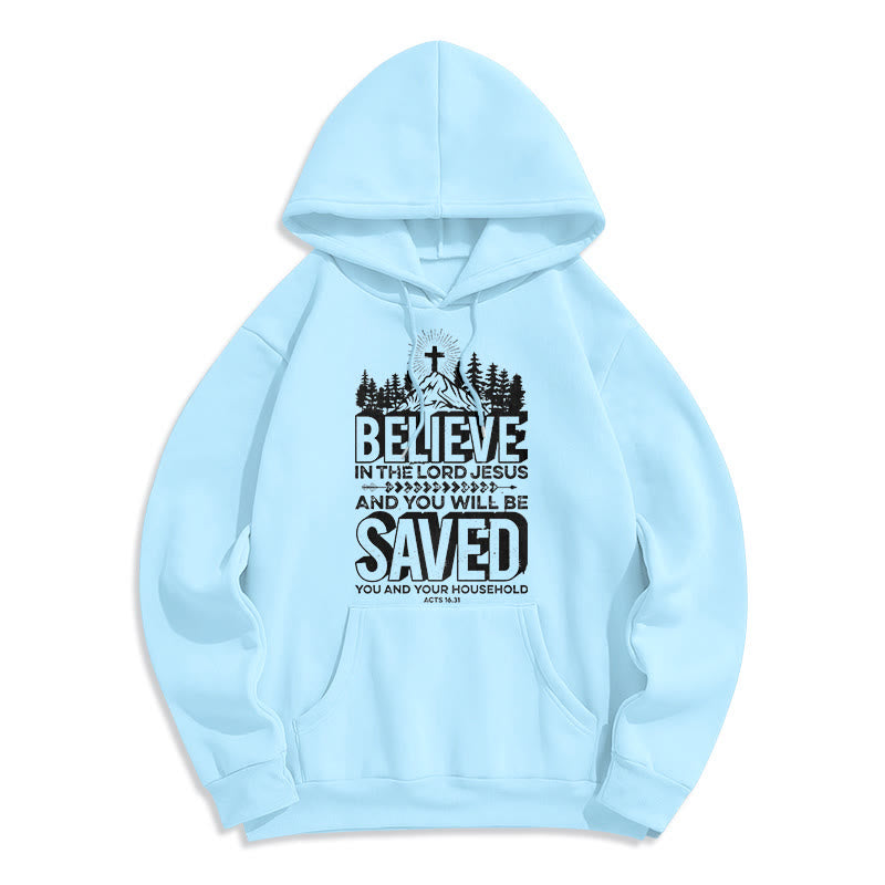 christiandiscipleshop Modern Style Believe In The Jesus Lord Fleece Lined Polyester Hoodie
