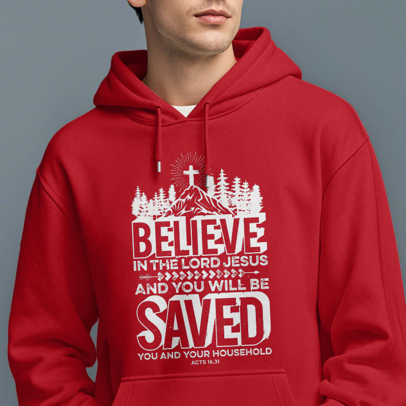 christiandiscipleshop Modern Style Believe In The Jesus Lord Fleece Lined Polyester Hoodie