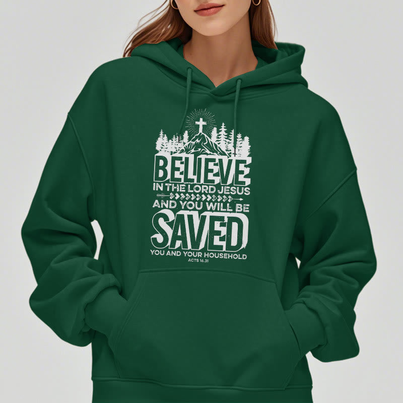christiandiscipleshop Modern Style Believe In The Jesus Lord Fleece Lined Polyester Hoodie