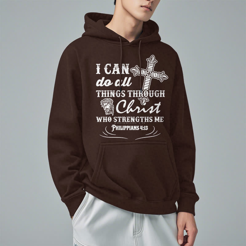 Christiandiscipleshop Quotation Style I Can Do All Things Fleece Lined Polyester Hoodie