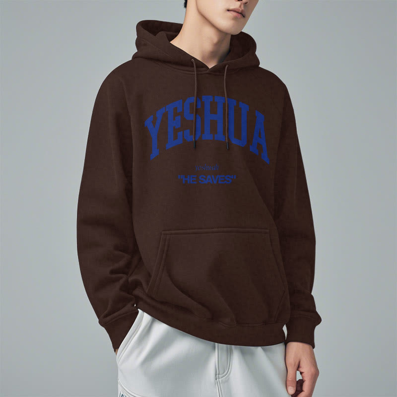 Christiandiscipleshop Classic Style Yeshua He Saves Fleece Lined Polyester Hoodie
