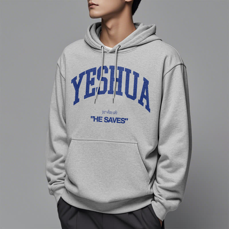 Christiandiscipleshop Classic Style Yeshua He Saves Fleece Lined Polyester Hoodie