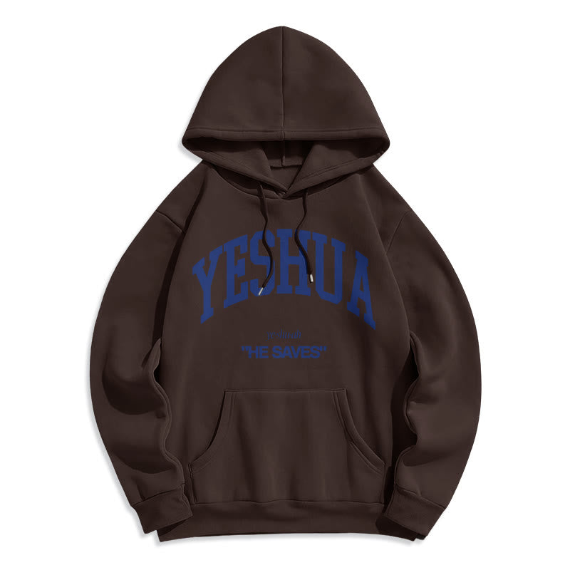 Christiandiscipleshop Classic Style Yeshua He Saves Fleece Lined Polyester Hoodie