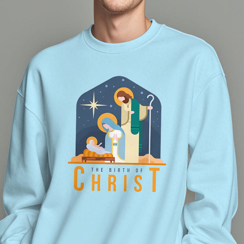 Christiandiscipleshop Farbiges Sweatshirt mit Krippenmotiv, gefüttert mit Polyester, Fleece-Futter