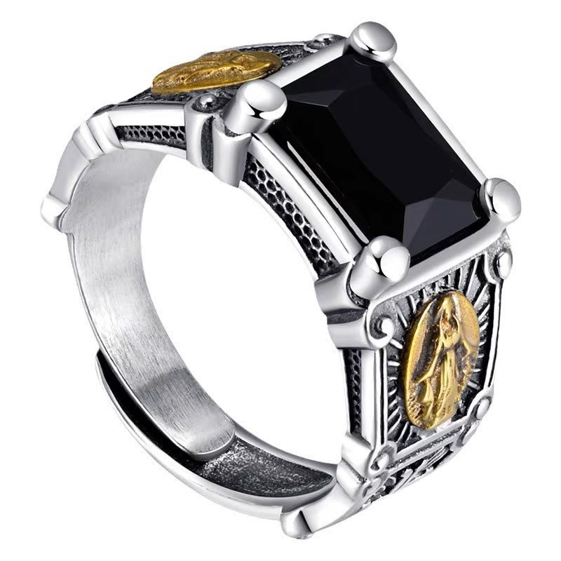 christiandiscipleshop Modern Style Miraculous Medal Blessed Faith Adjustable Ring