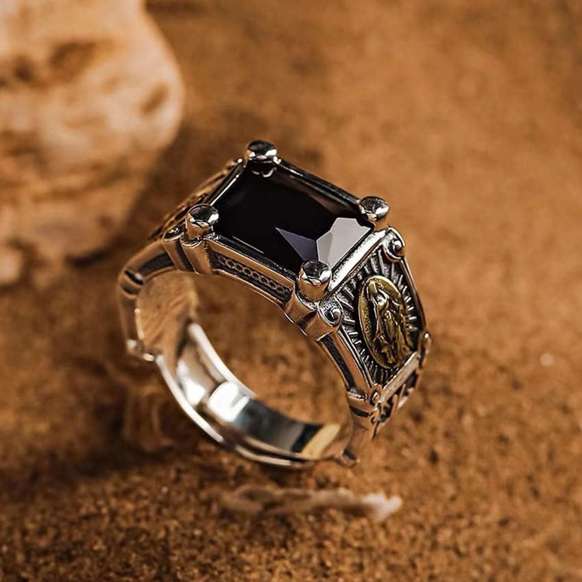 FREE Today: Modern Style Miraculous Medal Blessed Faith Adjustable Ring