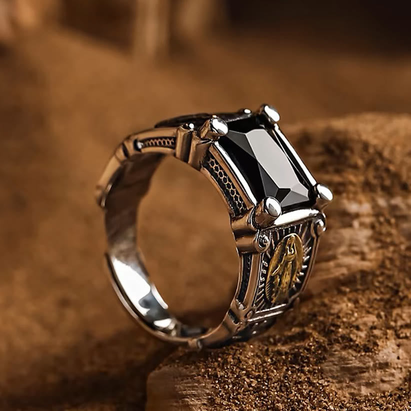 christiandiscipleshop Modern Style Miraculous Medal Blessed Faith Adjustable Ring