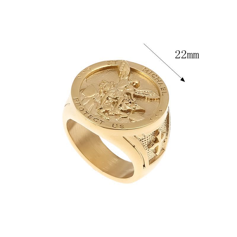 Christiandiscipleshop Classic Style Michael The Archangel Protect Us Devine Faith Ring