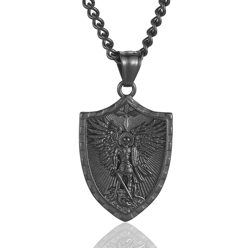 christiandiscipleshop Modern Style Michael The Archangel Shield Devine Guardian Pendant Necklace