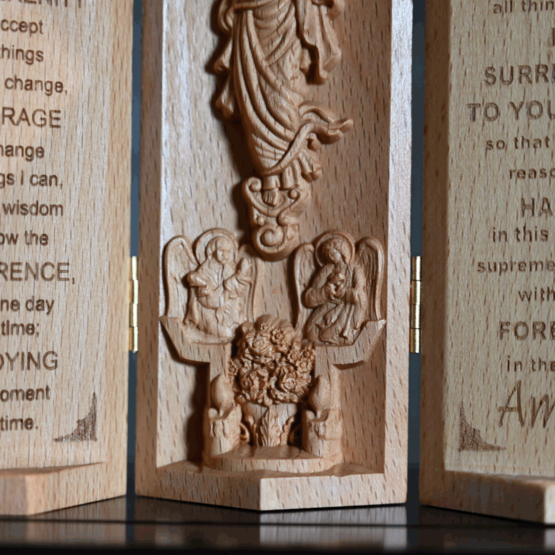 Christiandiscipleshop Classic Style Openable Wooden Cylinder Jesus Figure Desktop Decorations Ornament