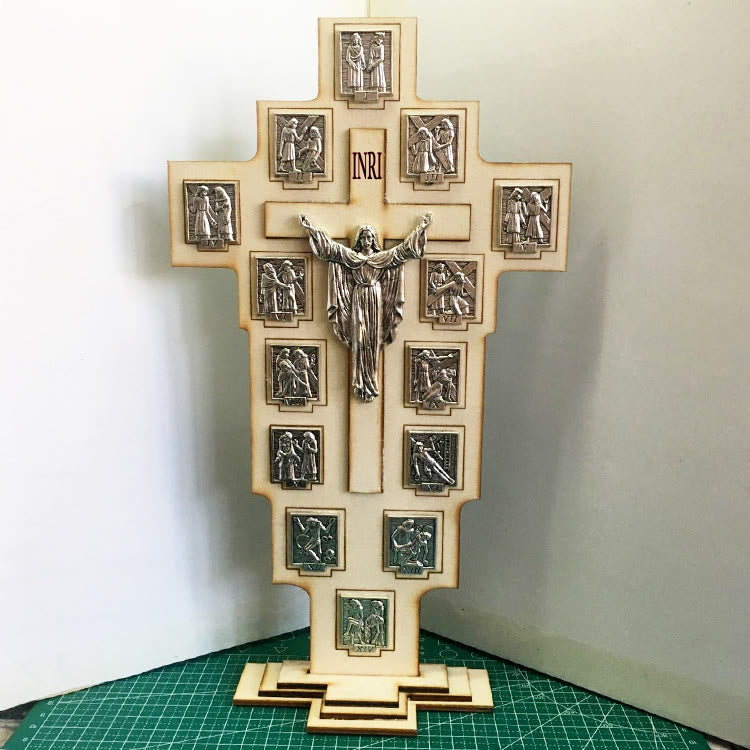 Christianartworkshop Classic Style Crafted Crucifix Cross Jesus Figure Desktop Decorations Ornament