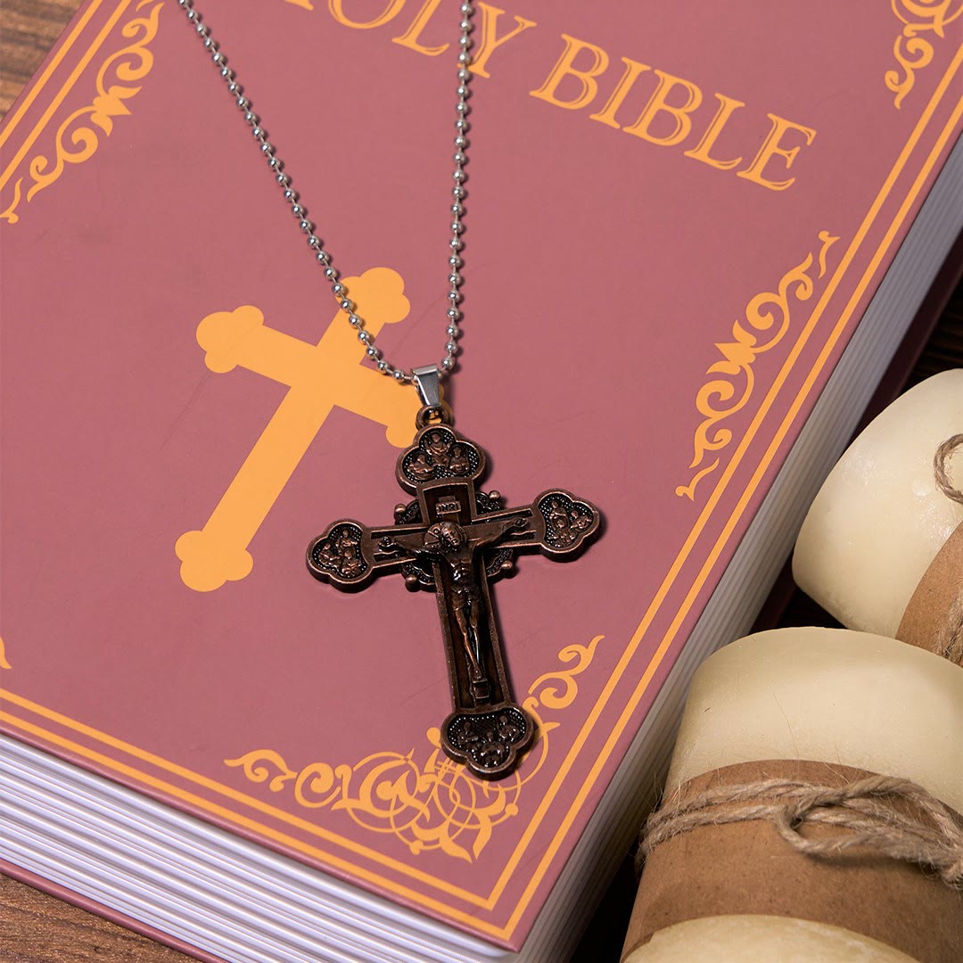 Christiandiscipleshop Classic Style Multicolor Craft Alloy Crucifix Faith Pendant Necklace