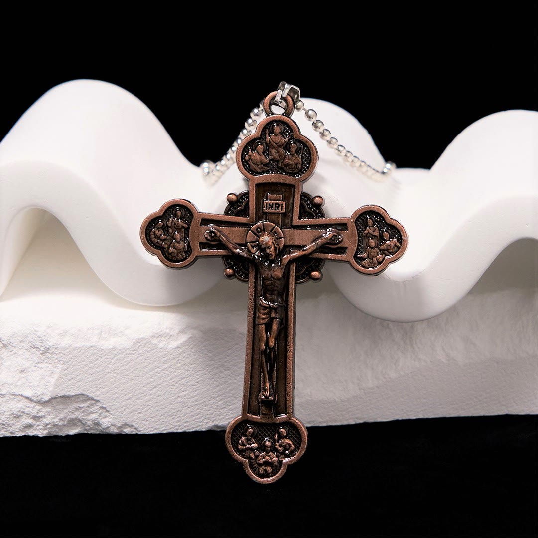 Christiandiscipleshop Classic Style Multicolor Craft Alloy Crucifix Faith Pendant Necklace