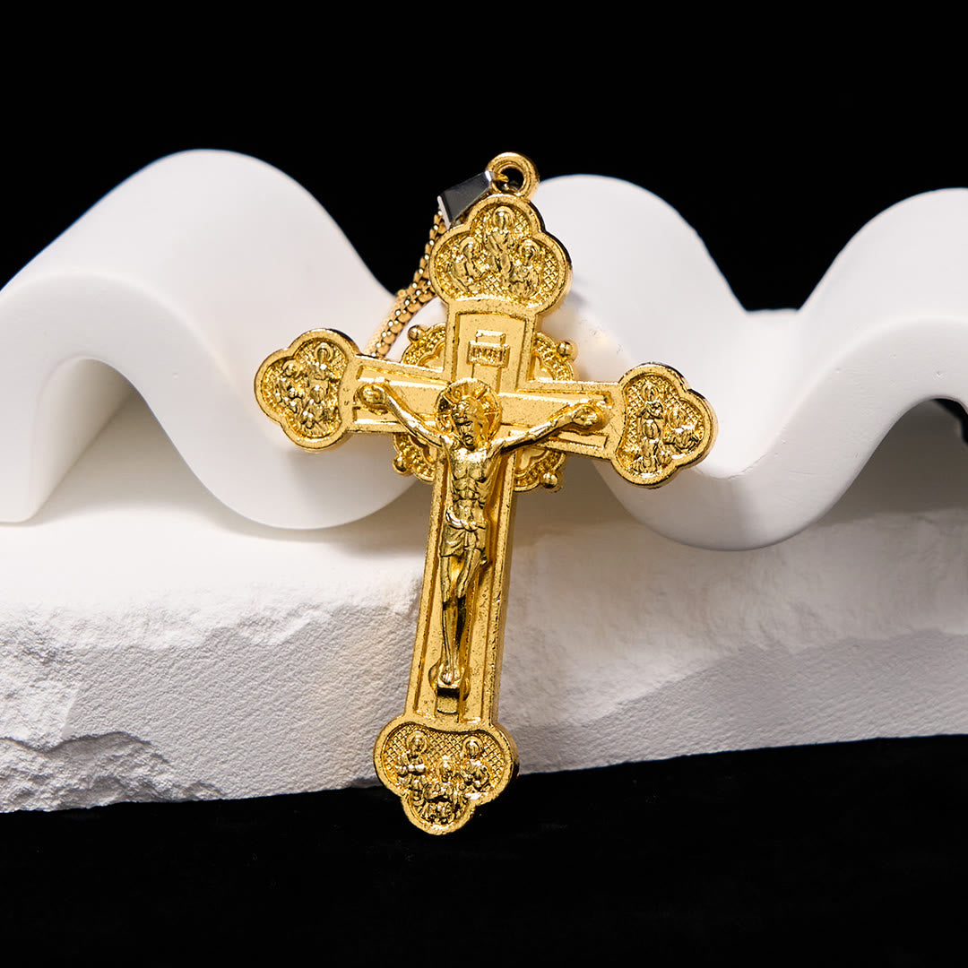 Christiandiscipleshop Classic Style Multicolor Craft Alloy Crucifix Faith Pendant Necklace