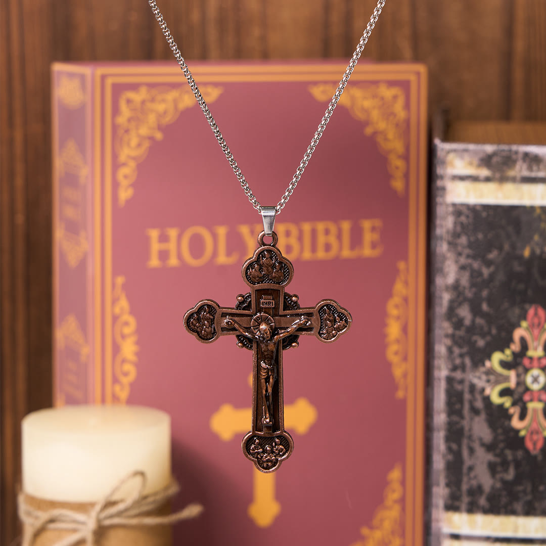 Christiandiscipleshop Classic Style Multicolor Craft Alloy Crucifix Faith Pendant Necklace