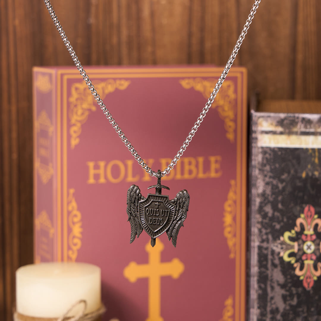 Christiandiscipleshop Guardian Angel Quis Ut Deus Collection Shield of Faith Necklace