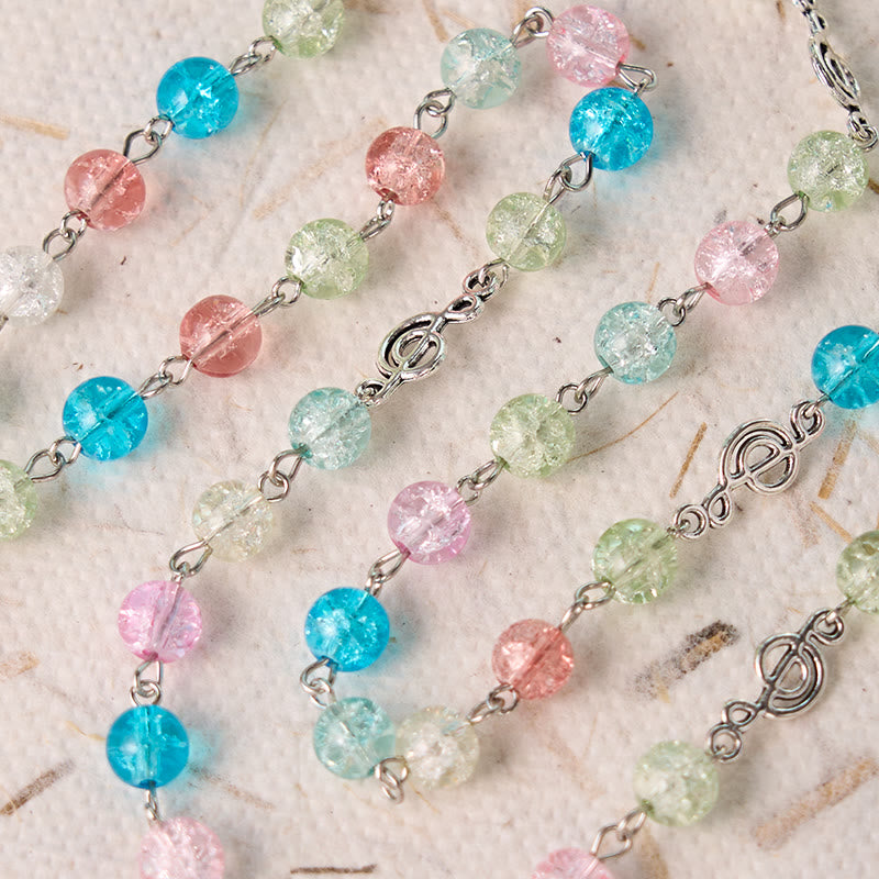Christiandiscipleshop Our Lady of Fatima & Assumption of Our Lady of 8mm Round Multicolor Glass Alloy Chain Rosary