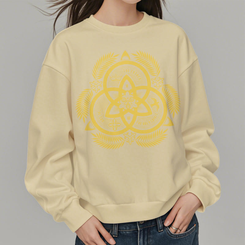 Christiandiscipleshop Classic Style Divine Unity Gold Sacred Emblem Fleece Lined Polyester Sweatshirt