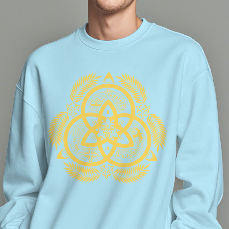 Christiandiscipleshop Classic Style Divine Unity Gold Sacred Emblem Fleece Lined Polyester Sweatshirt