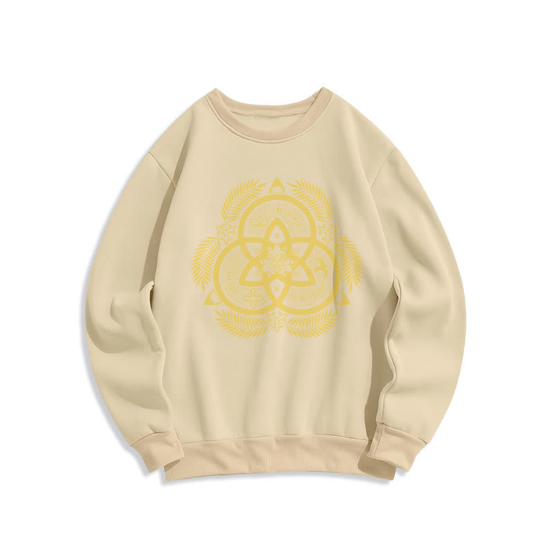 Christiandiscipleshop Classic Style Divine Unity Gold Sacred Emblem Fleece Lined Polyester Sweatshirt