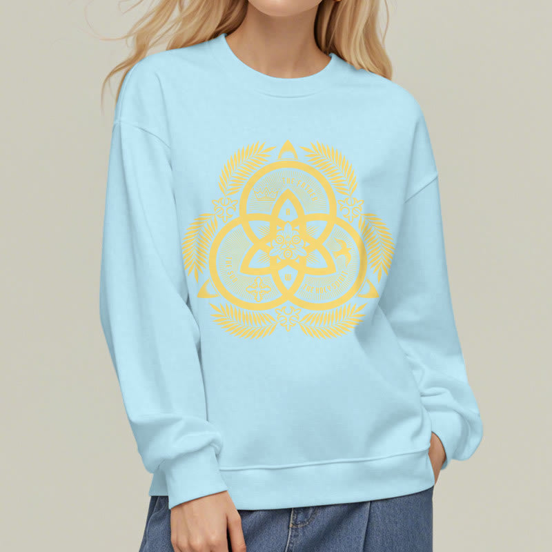 Christiandiscipleshop Classic Style Divine Unity Gold Sacred Emblem Fleece Lined Polyester Sweatshirt