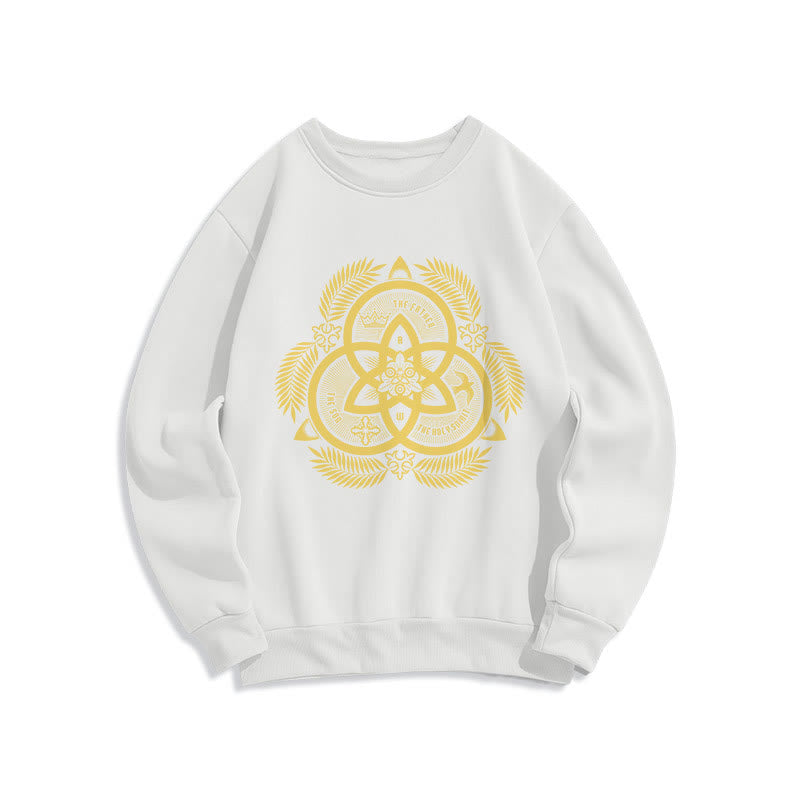 Christiandiscipleshop Classic Style Divine Unity Gold Sacred Emblem Fleece Lined Polyester Sweatshirt
