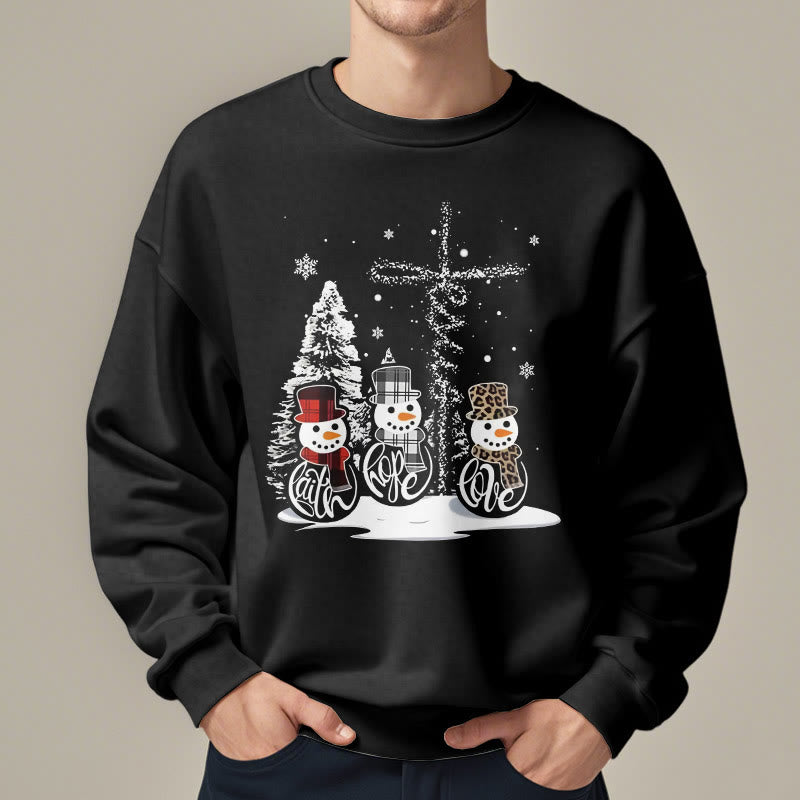 Christiandiscipleshop Colored Style Faith Hope Love Christmas Fleece Lined Polyester Sweatshirt