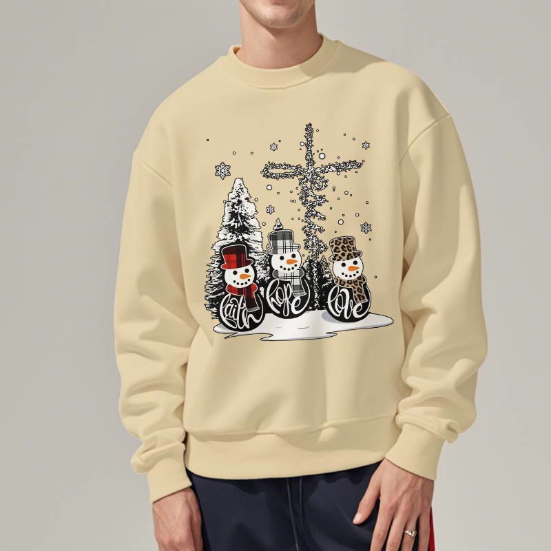 Christiandiscipleshop Colored Style Faith Hope Love Christmas Fleece Lined Polyester Sweatshirt