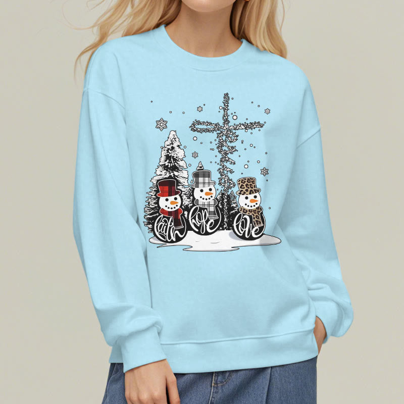 Christiandiscipleshop Colored Style Faith Hope Love Christmas Fleece Lined Polyester Sweatshirt