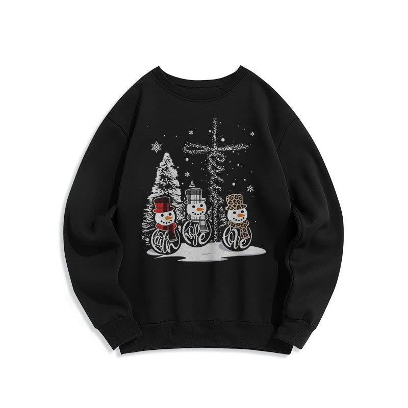 Christiandiscipleshop Colored Style Faith Hope Love Christmas Fleece Lined Polyester Sweatshirt