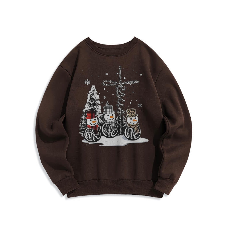Christiandiscipleshop Colored Style Faith Hope Love Christmas Fleece Lined Polyester Sweatshirt